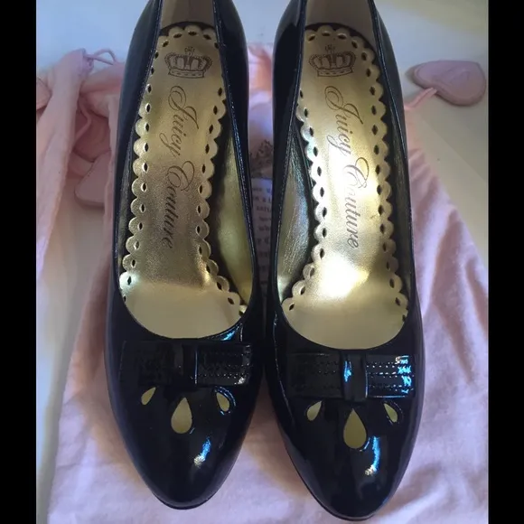 Juicy Couture Savannah Black Patent Leather Pump sz.6.5