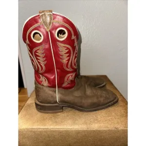 Justin Bent Rail Cowboy Boots Mens 10‎ 1/2 Red Leather Western BR358