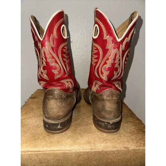 Justin Bent Rail Cowboy Boots Mens 10‎ 1/2 Red Leather Western BR358