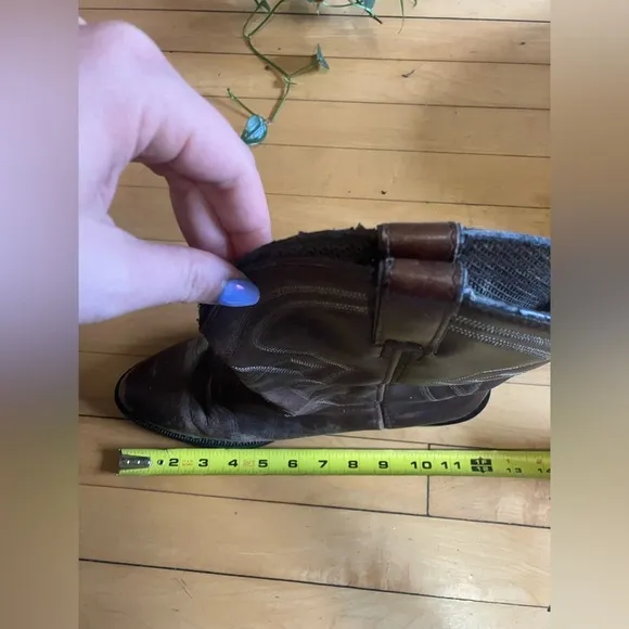 Justin Boots FR100 Brown Leather Roper Cowboy Western Boots