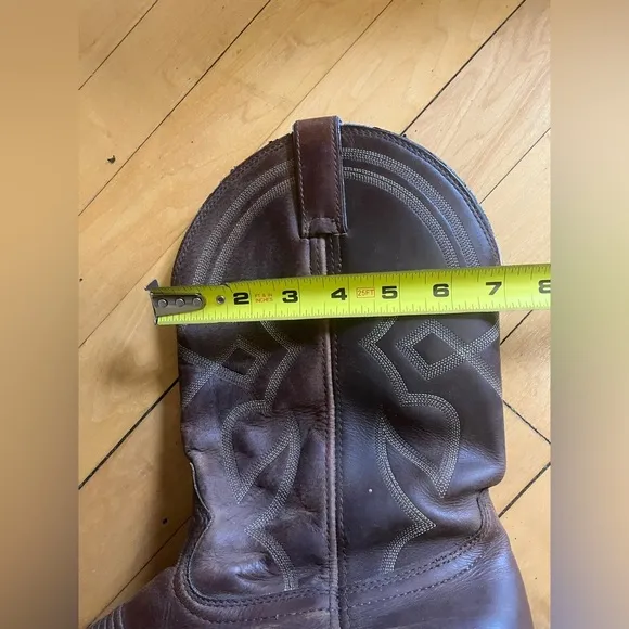 Justin Boots FR100 Brown Leather Roper Cowboy Western Boots
