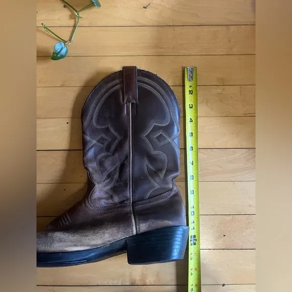 Justin Boots FR100 Brown Leather Roper Cowboy Western Boots
