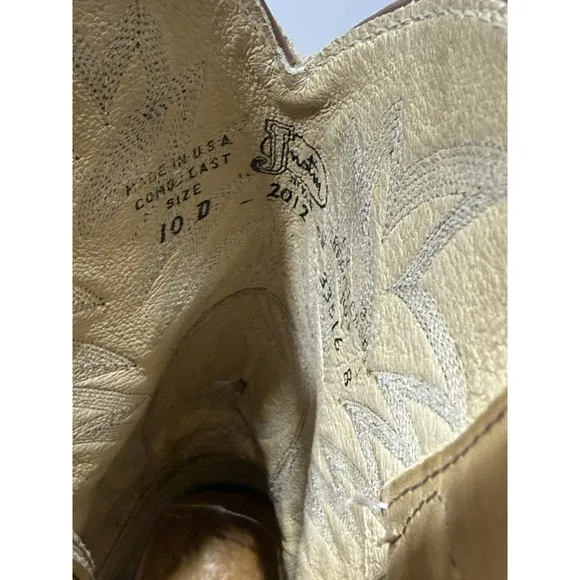 Justin Boots Style# 2012 Cowboy Ranch Boots Size Men's 10 D