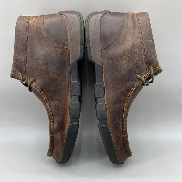 Justin Cappie 4&quot; Work Boots Men's Size 13 M Brown Leather Slip Resistant Moc Toe