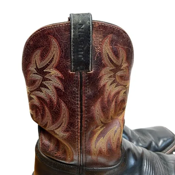 Justin Size 10D Cowboy Boots Square Toe Western Work Outdoors Rodeo Concert