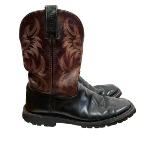 Justin Size 10D Cowboy Boots Square Toe Western Work Outdoors Rodeo Concert