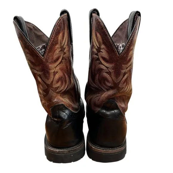 Justin Size 10D Cowboy Boots Square Toe Western Work Outdoors Rodeo Concert