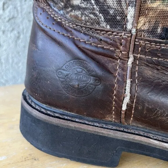 Justin Stampede Waterproof Work Boots Mens Size 10 EE Brown Leather Camo WK4675