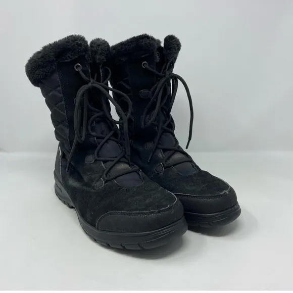Kamik Boston 2 Women’s Waterproof Winter Boots Blackk w/faux fur. Size 8