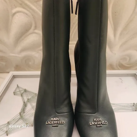 Karl Lagerfeld Paris Forest Green &quot;Vica&quot; Booties. NIB. Size Various. Host Pick.