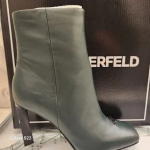 Karl Lagerfeld Paris Forest Green &quot;Vica&quot; Booties. NIB. Size Various. Host Pick.