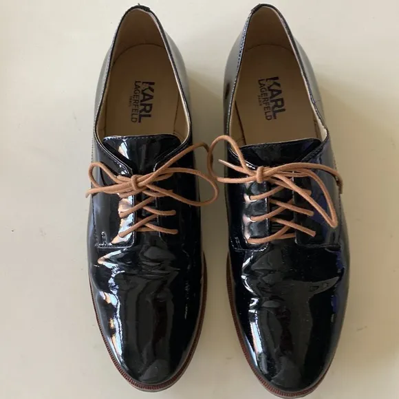 Karl Lagerfeld Patent Leather Oxford Shoes