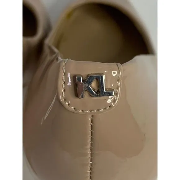 Karl Lagerfeld Rosana Dress Pump Faux Patent Leather Nude Women’s Sz 9 M 6059