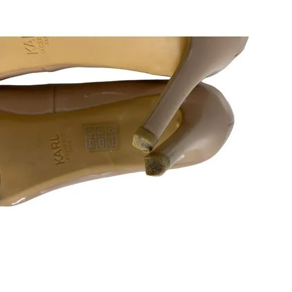 Karl Lagerfeld Rosana Dress Pump Faux Patent Leather Nude Women’s Sz 9 M 6059