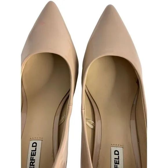 Karl Lagerfeld Rosana Dress Pump Faux Patent Leather Nude Women’s Sz 9 M 6059