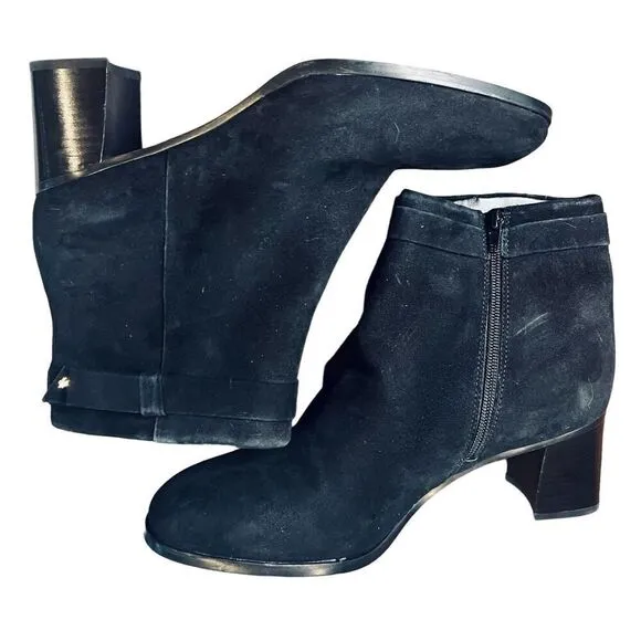 Kate Spade Knott Mid Boots in Black Suede NWOB Size 10 1/2