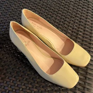 Kate Spade New York Kylah Nude Patent leather vero curio block Heel Shoe 9M