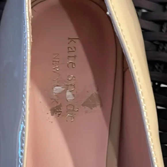 Kate Spade New York Kylah Nude Patent leather vero curio block Heel Shoe 9M