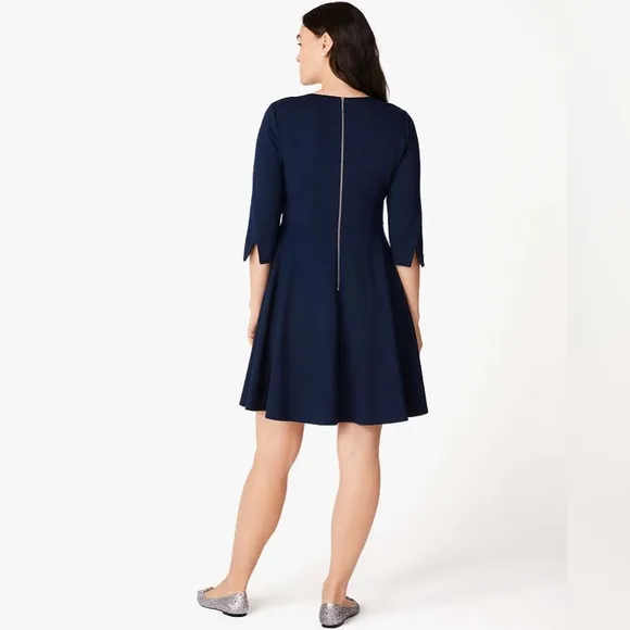 ♠️kate spade Pearl Bow Ponte Dress, Parisian Navy NWT
