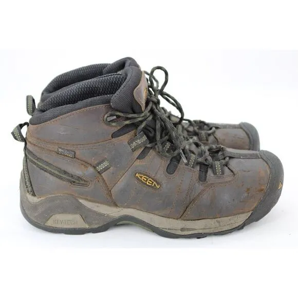 KEEN Detroit XT Mid Brown Leather Lace Up Steel Toe Waterproof Boots Men’s 10.5D