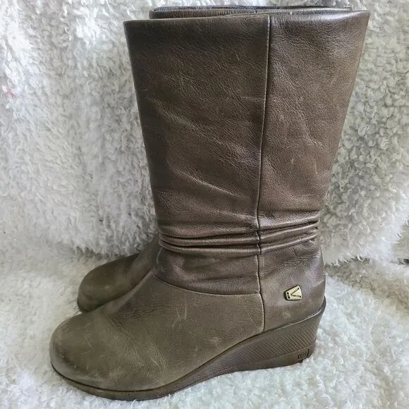 Keen‎ Kate Slouch Mid Calf Boots Olive Mossy Green