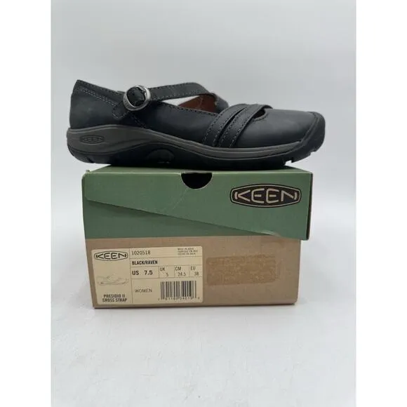 Keen PRESIDIO II CROSS TRAP Women's NEW Casual Shoe Black US Size 7.5 Medium