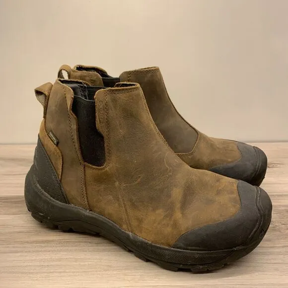KEEN Revel IV Chelsea 1025559 Leather Slip On Boots Men’s 9.5 Brown Waterproof