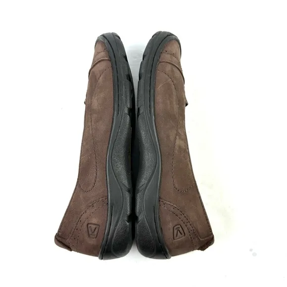 Keen Sterling City Flat Shoes 38 Brown Leather Slip On Comfort Womens 7.5