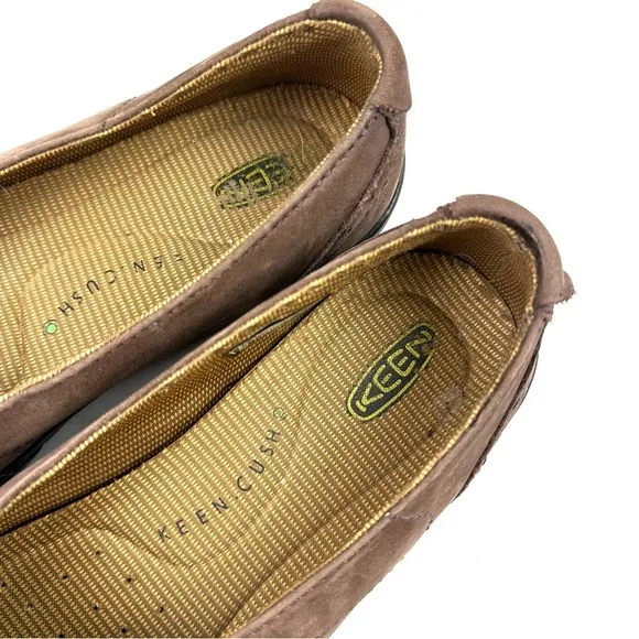 Keen Sterling City Flat Shoes 38 Brown Leather Slip On Comfort Womens 7.5