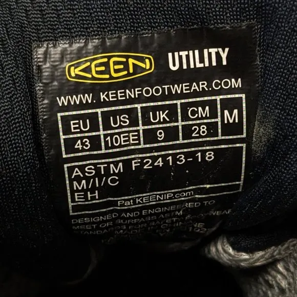 Keen Utility Detroit XT Mid Composite Toe Work Boots, Black Leather, Men's 10 EE
