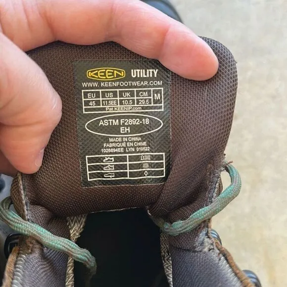 Keen Boots Brown Leather Pittsburgh Energy 6” Composite Safety Toe Men’s Sz 11.5