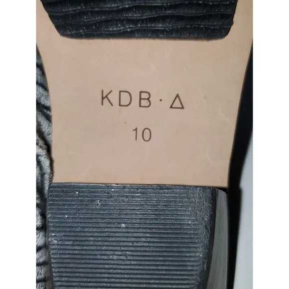 Kelsi Dagger Brooklyn Sling Back Black Leather Women's Shoes Low Heel Size 10