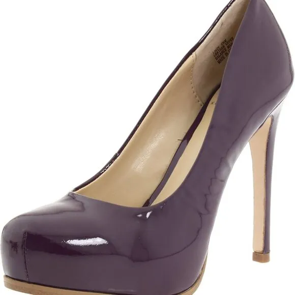 Kelsi Dagger Eggplant Plum Amethyst Purple Patent Leather Stiletto Heels 8.5