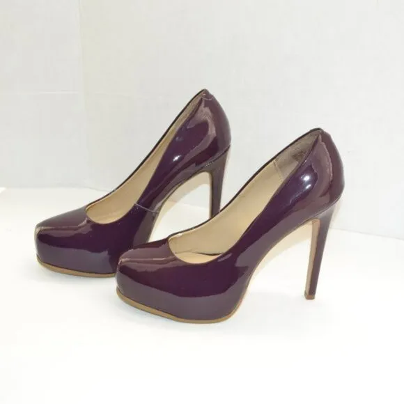 Kelsi Dagger Eggplant Plum Amethyst Purple Patent Leather Stiletto Heels 8.5