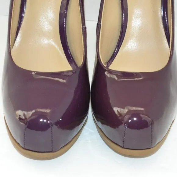 Kelsi Dagger Eggplant Plum Amethyst Purple Patent Leather Stiletto Heels 8.5