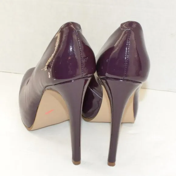 Kelsi Dagger Eggplant Plum Amethyst Purple Patent Leather Stiletto Heels 8.5