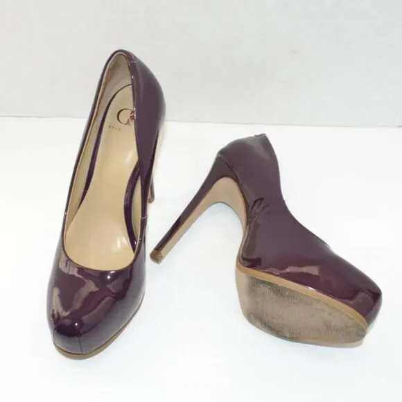 Kelsi Dagger Eggplant Plum Amethyst Purple Patent Leather Stiletto Heels 8.5