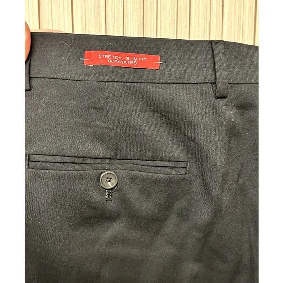 Kenneth Cole Awearness Men's Stretch Slim Fit Wool Dress Pant Size 36