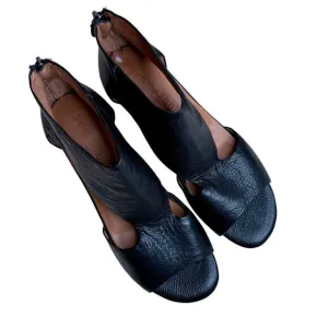 KENNETH COLE GENTLE SOULS NEW Women's 9.5 Roan Leather Heeled Sandal Shoes Black