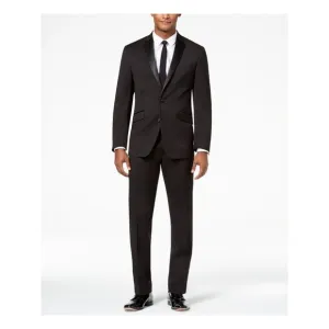 KENNETH COLE Mens Black Flat Front Lightweight Slim Fit Pants 50L 44 WAIST