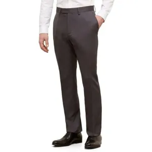 Kenneth Cole Reaction Mens Heather Slim-Fit Flat-Front Dress Pant 33W x 30L Grey