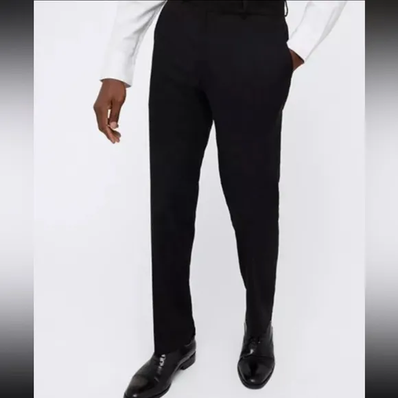 Kenneth Cole Reaction Men’s Pants Black Slim Fit Dress Pants 34Wx30L