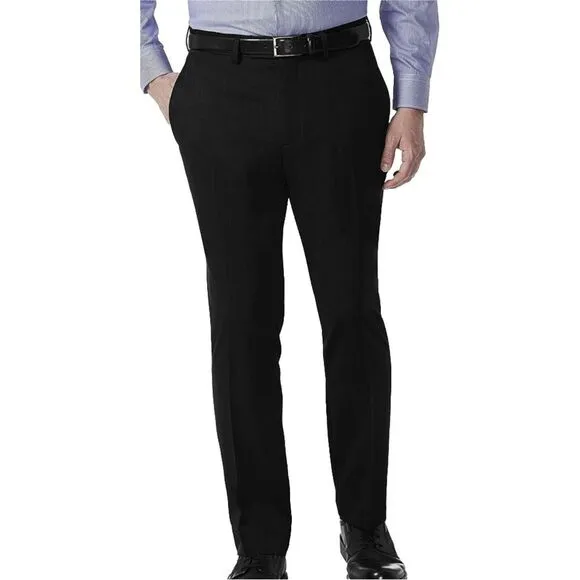 Kenneth Cole Reaction Mens Slim-Fit Stretch Dress Pants Black Size 36x32