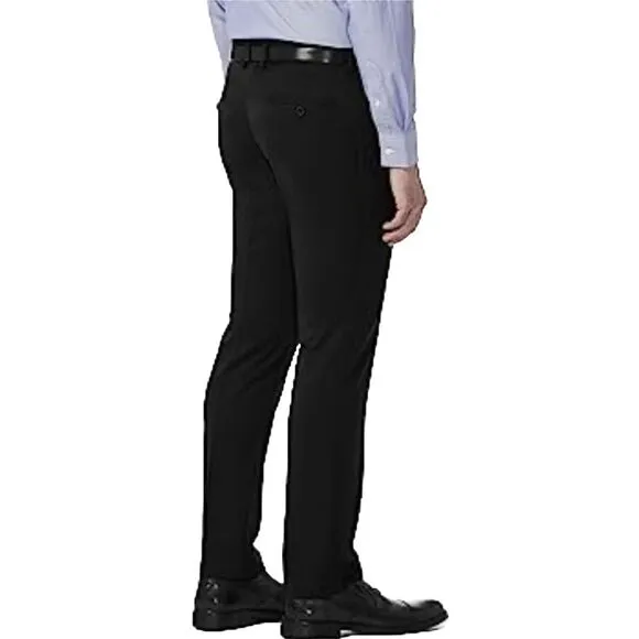 Kenneth Cole Reaction Mens Slim-Fit Stretch Dress Pants Black Size 36x32