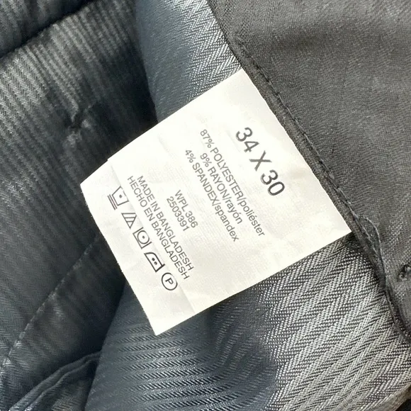 Kenneth Cole Reaction, Men’s Slim-Fit Stretch Pattern Dress Pants, 34Wx30L