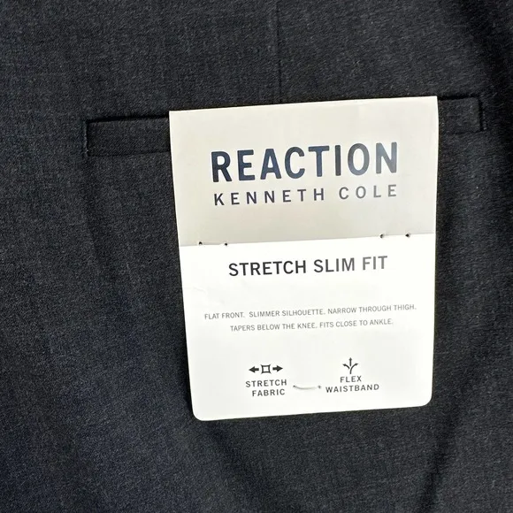 Kenneth Cole Reaction, Men’s Slim-Fit Stretch Pattern Dress Pants, 34Wx30L