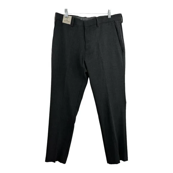 Kenneth Cole Reaction, Men’s Slim-Fit Stretch Pattern Dress Pants, 34Wx30L