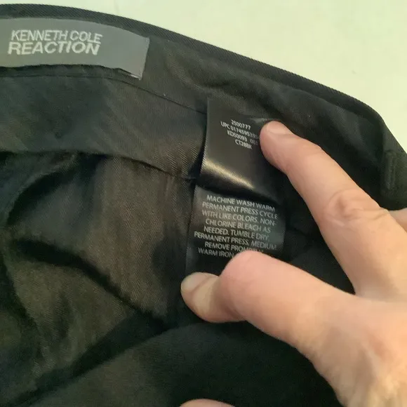 Kenneth Cole Reaction Slim Fit Dress Pants Black 38W x 30L New
