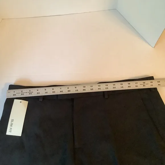 Kenneth Cole Reaction Slim Fit Dress Pants Black 38W x 30L New