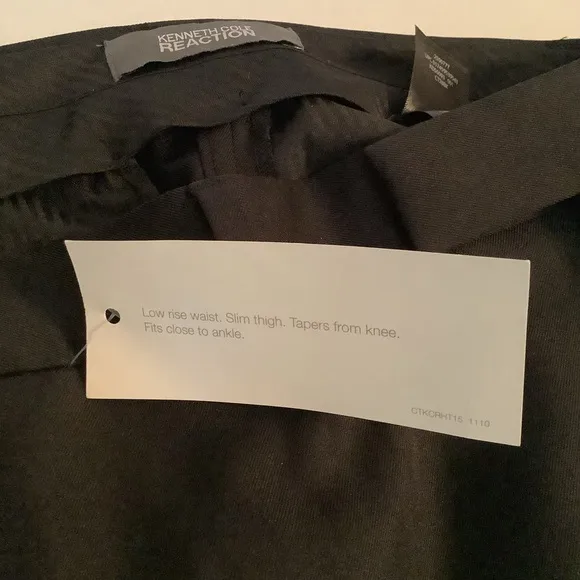 Kenneth Cole Reaction Slim Fit Dress Pants Black 38W x 30L New